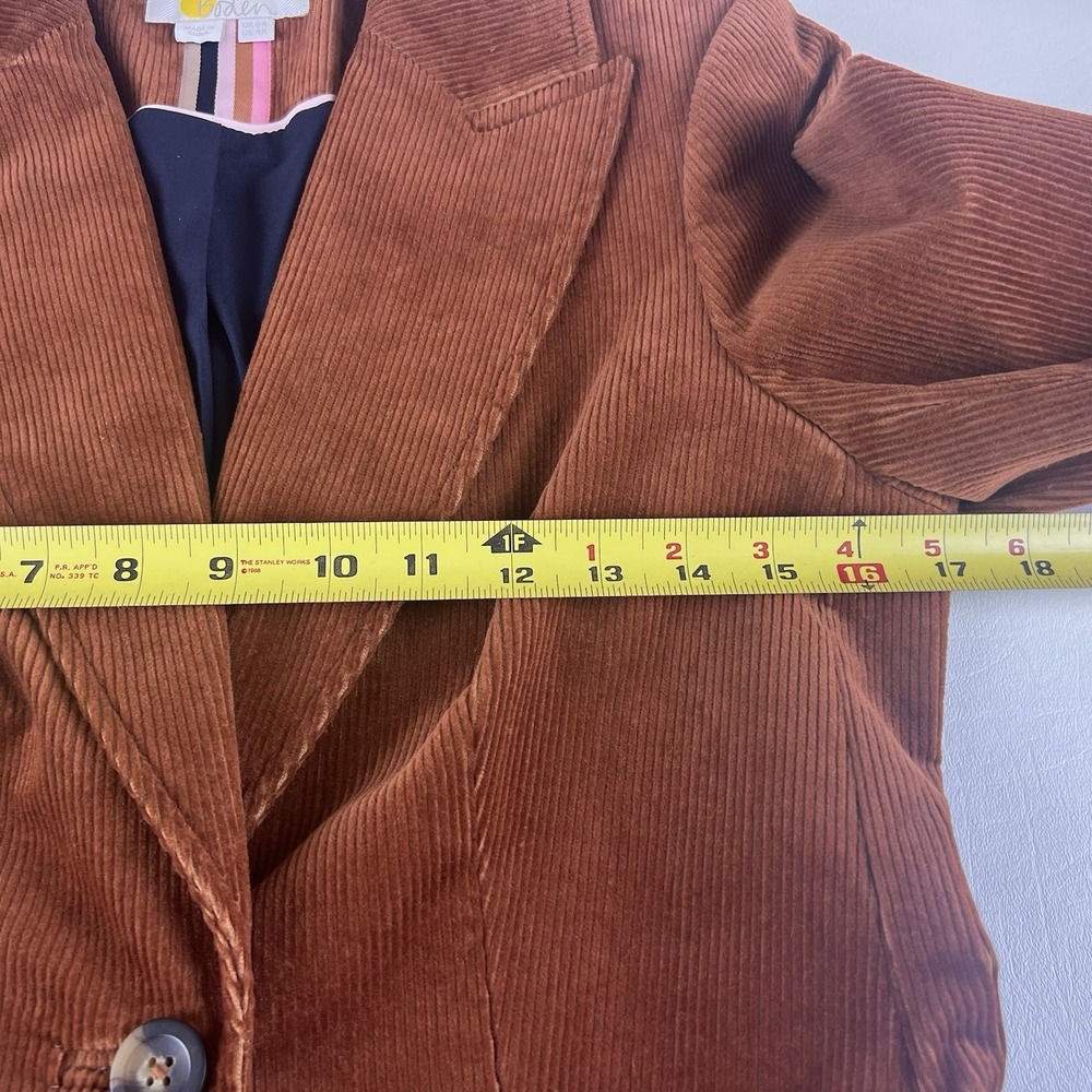 Boden Women Corduroy Brown Blazer 4 Classic Pockets Lined - Picture 7 of 10